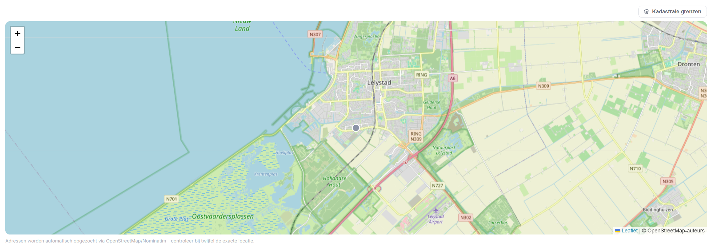 Kaartweergave van projecten in Regivaro